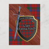 Clan Donnachaidh Tartan Sword & Shield Briefkaart (Voorkant)