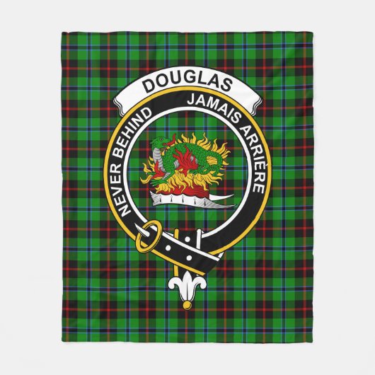 Clan Douglas Black Tartan Pset Fleece Deken (Voorkant)