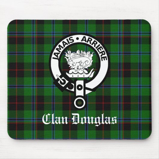 Clan Douglas Crest Badge & Tartan Muismat (Voorkant)