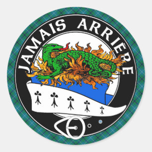 Clan Douglas Crest met moderne Douglas Tartan Ronde Sticker