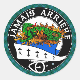 Clan Douglas Crest met moderne Douglas Tartan Ronde Sticker