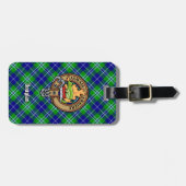 Clan Douglas Crest over Tartan Bagagelabel (Voorkant horizontaal)