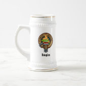 Clan Douglas Crest over Tartan Bierpul (Links)