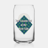 Clan Douglas Crest over Tartan Blikvorm Glas (Achterkant)