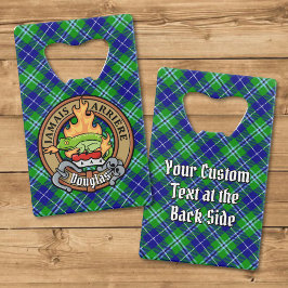 Clan Douglas Crest over Tartan Creditkaart Flessenopener