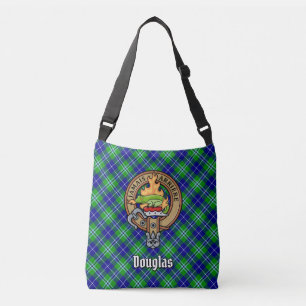 Clan Douglas Crest over Tartan Crossbody Tas