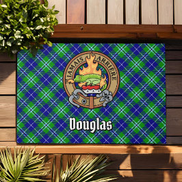 Clan Douglas Crest over Tartan Deurmat