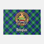 Clan Douglas Crest over Tartan Deurmat (Voorkant)
