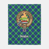Clan Douglas Crest over Tartan Fleece Deken (Voorkant)