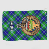Clan Douglas Crest over Tartan Golfhanddoek (Horizontaal)