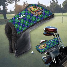 Clan Douglas Crest over Tartan Golfheadcover