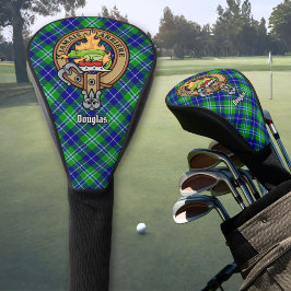 Clan Douglas Crest over Tartan Golfheadcover