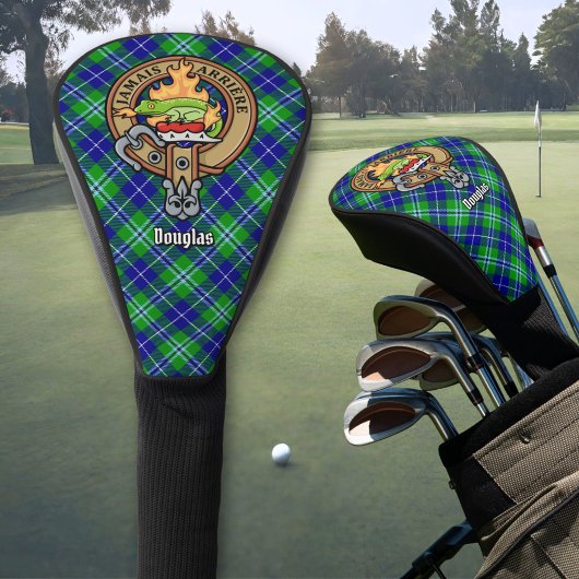 Clan Douglas Crest over Tartan Golfheadcover