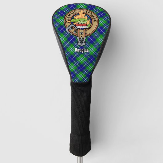 Clan Douglas Crest over Tartan Golfheadcover (Voorkant)