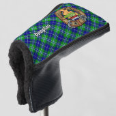 Clan Douglas Crest over Tartan Golfheadcover (3/4 voorkant)