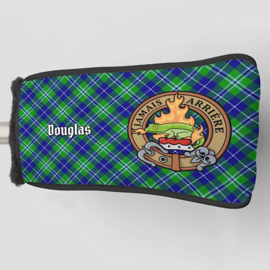 Clan Douglas Crest over Tartan Golfheadcover (Voorkant)