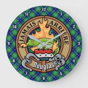 Clan Douglas Crest over Tartan Grote Klok