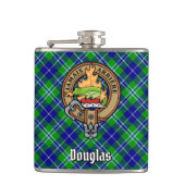 Clan Douglas Crest over Tartan Heupfles (Voorkant)