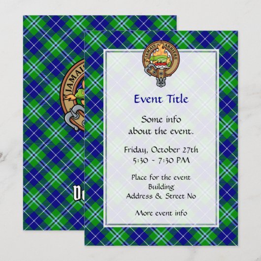 Clan Douglas Crest over Tartan Kaart (Voorkant / Achterkant)