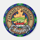 Clan Douglas Crest over Tartan Magneet (Voorkant)