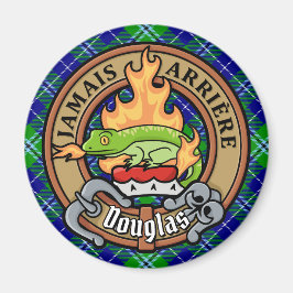 Clan Douglas Crest over Tartan Magneet