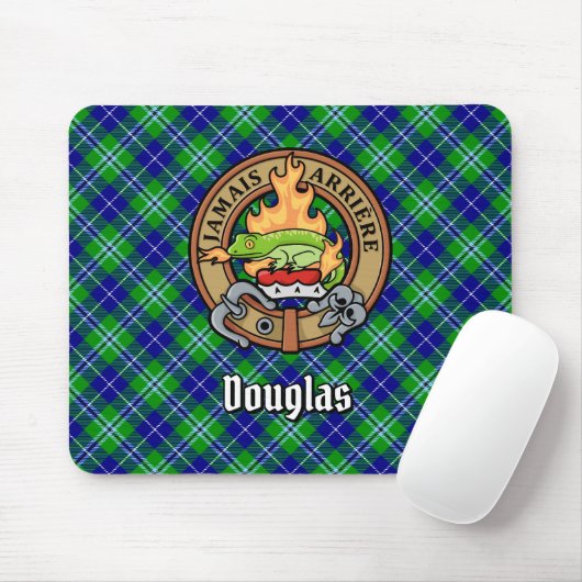 Clan Douglas Crest over Tartan Muismat (Met muis)