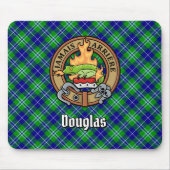 Clan Douglas Crest over Tartan Muismat (Voorkant)