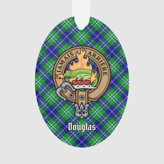 Clan Douglas Crest over Tartan Ornament (voorkant)