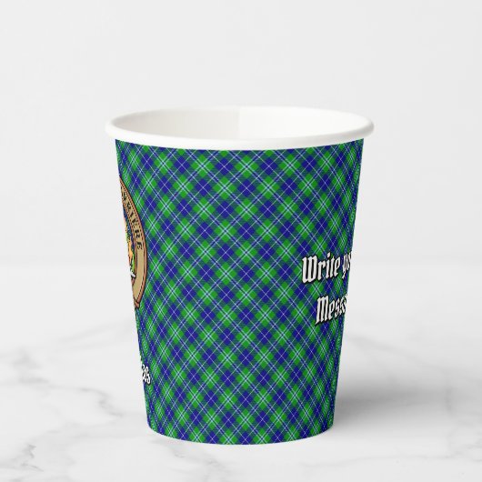 Clan Douglas Crest over Tartan Papieren Bekers (Links)