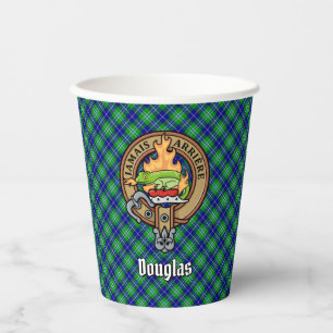 Clan Douglas Crest over Tartan Papieren Bekers