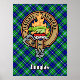 Clan Douglas Crest over Tartan Poster