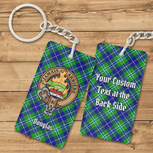 Clan Douglas Crest over Tartan Sleutelhanger