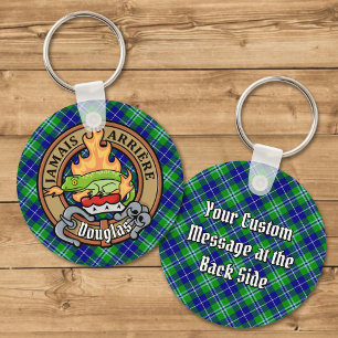 Clan Douglas Crest over Tartan Sleutelhanger