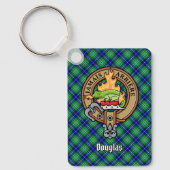 Clan Douglas Crest over Tartan Sleutelhanger (Voorkant)
