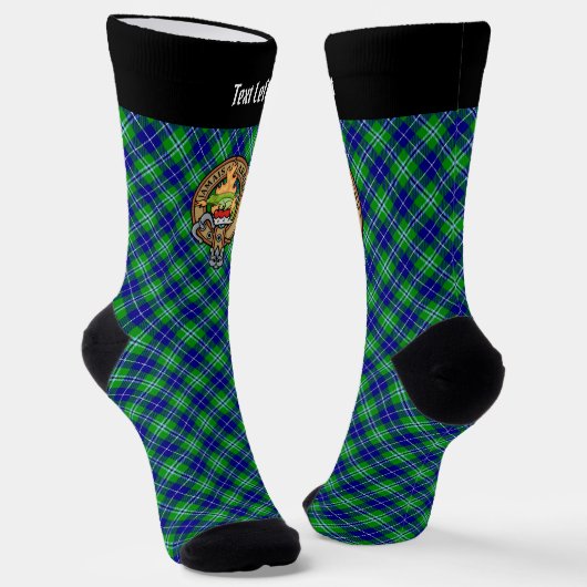 Clan Douglas Crest over Tartan Sokken (Gebogen)