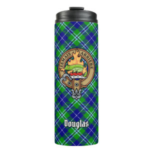 Clan Douglas Crest over Tartan Thermosbeker