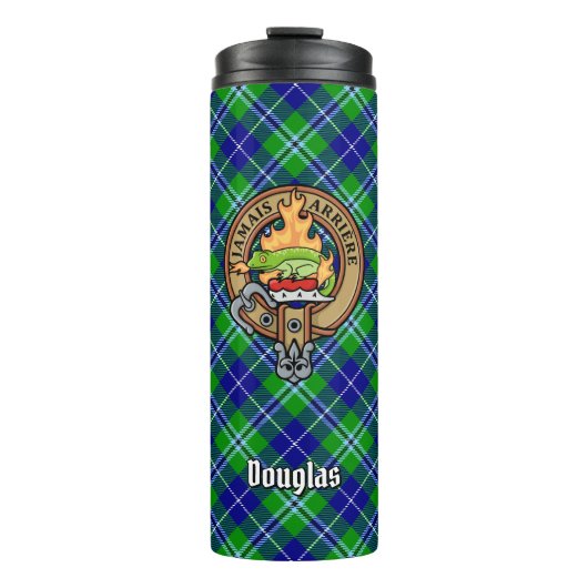 Clan Douglas Crest over Tartan Thermosbeker (Voorkant)