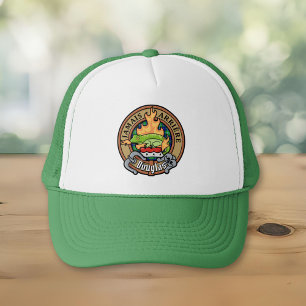 Clan Douglas Crest over Tartan Trucker Pet