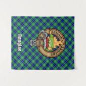 Clan Douglas Crest over Tartan Wandkleed (Voorkant (horizontaal))