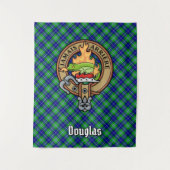Clan Douglas Crest over Tartan Wandkleed (Voorkant)