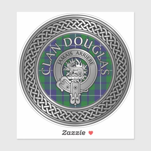 Clan Douglas Crest & Tartan Sticker (Vel)