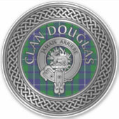 Clan Douglas Crest & Tartan Sticker (Voorkant)