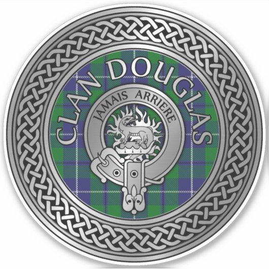 Clan Douglas Crest & Tartan Sticker (Voorkant)