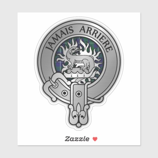 Clan Douglas Crest & Tartan Sticker (Vel)