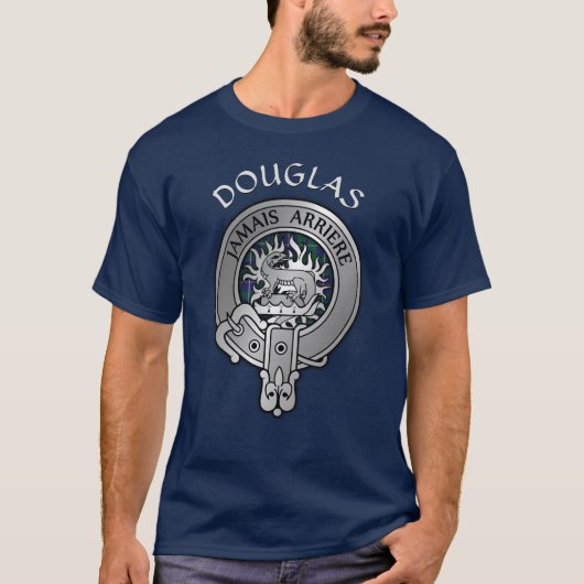 Clan Douglas Crest & Tartan T-shirt (Voorkant)