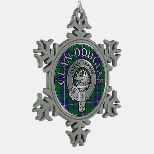 Clan Douglas Crest & Tartan Tin Sneeuwvlok Ornament (Links)