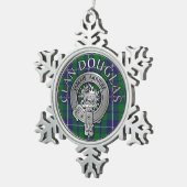Clan Douglas Crest & Tartan Tin Sneeuwvlok Ornament (Rechts)