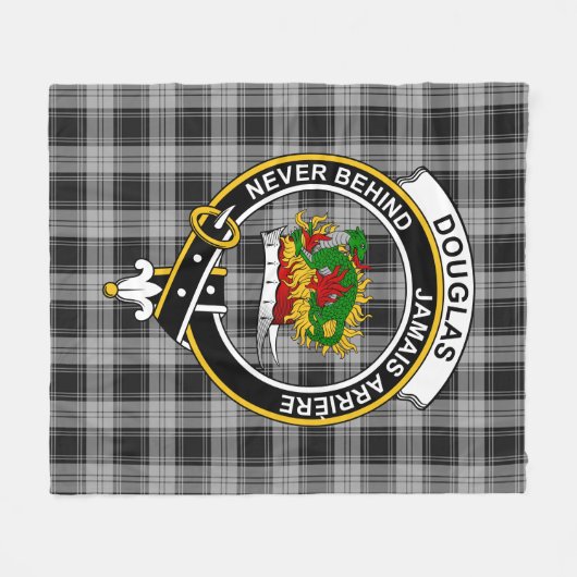 Clan Douglas Gray Tartan Pset Fleece Deken (Voorkant (Horizontaal))