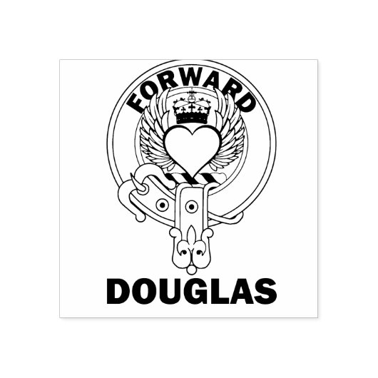 Clan Douglas Hart met Vleugels Rubber Stempel (Afrduk)