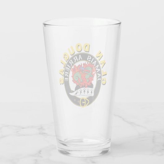 Clan Douglas "Jamais Arrière" 16oz Glass Tumbler (Achterkant)
